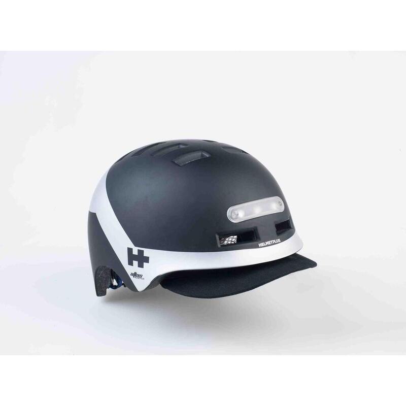 ВЕЛОСИПЕДНЫЙ ШЛЕМ С ЛАМПАМИ - ATLAS 2, ЧЕРНЫЙ/БЕЛЫЙ Helmet+, цвет weiss emersongear fast helmet mh type cheaper version tactical military protective paintball helmet em8812