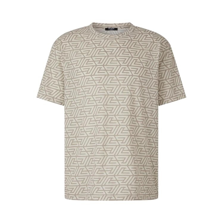 

Футболка Balmain Pyramid Monogram Printed T-Shirt, бежевый