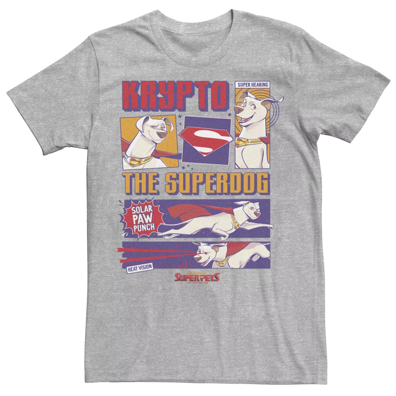Мужская футболка DC Super Pets DC League Of Super Pets с криптопанелями Licensed Character