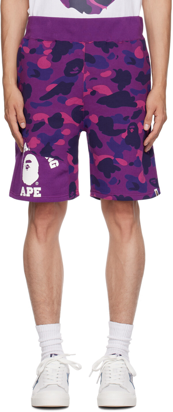 

BAPE Фиолетовые шорты с камуфляжным принтом