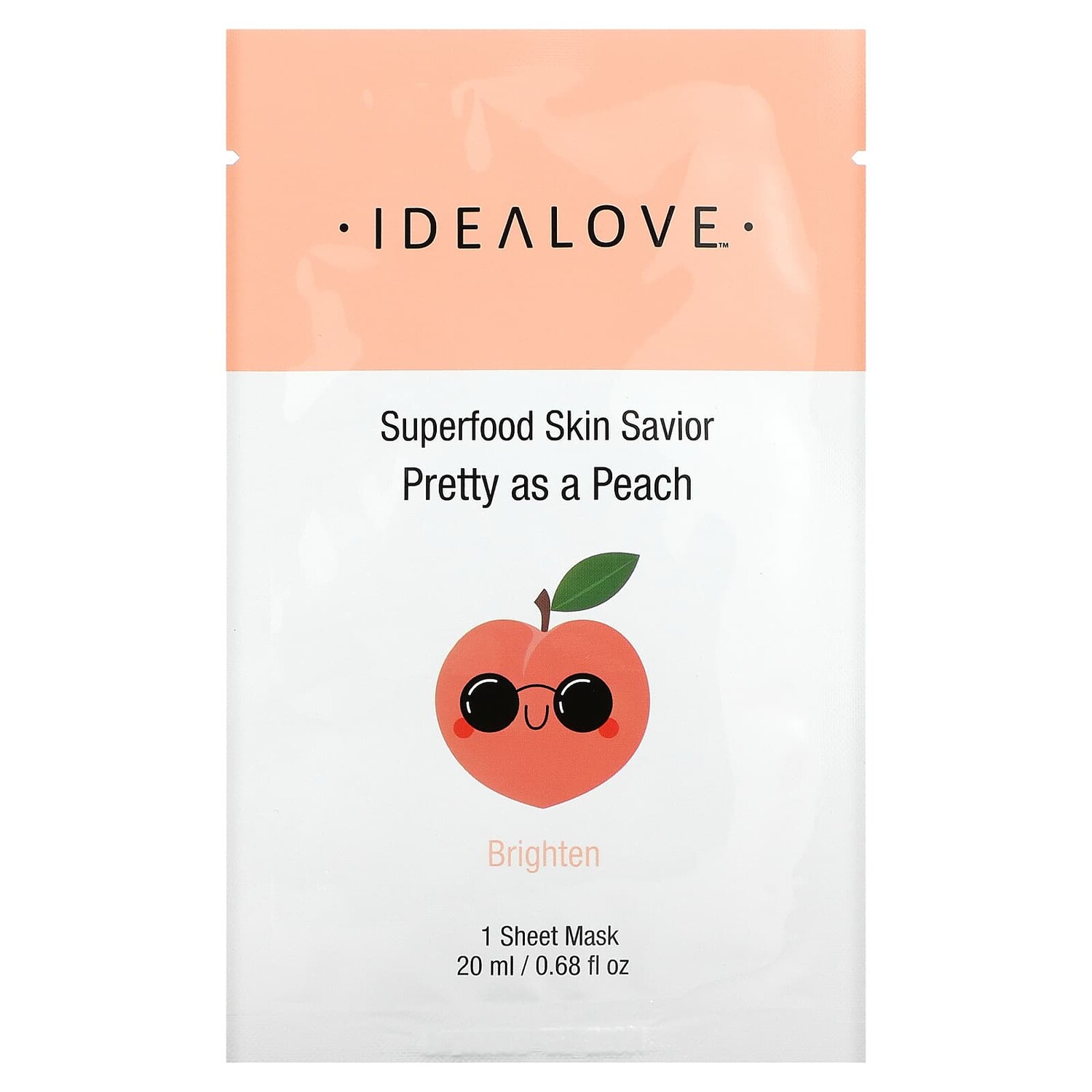 

Superfood Skin Savior, Pretty as a Peach, 1 тканевая маска, 20 мл (0,68 жидк. Унции), Idealove