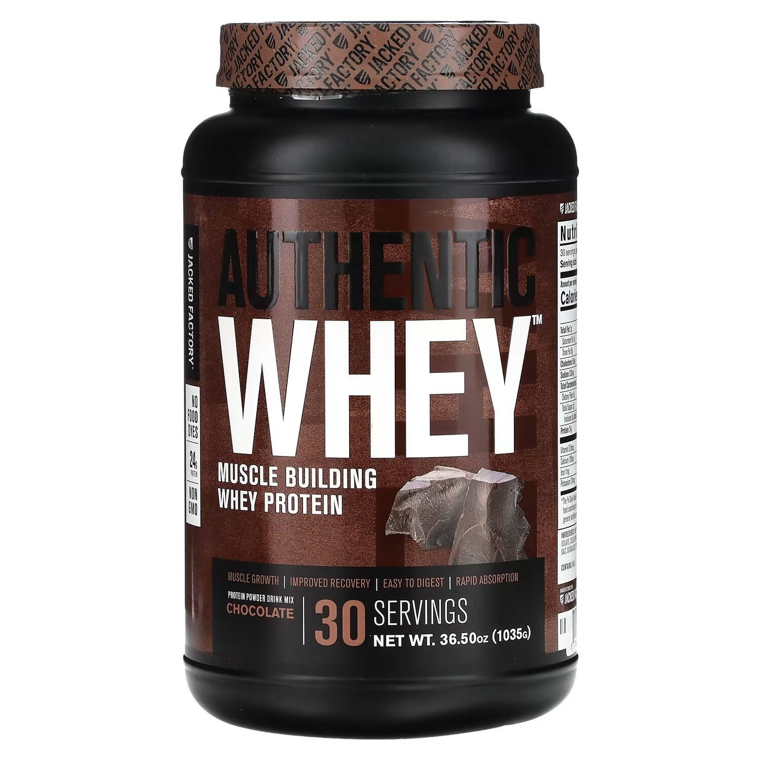 

Authentic Whey, Сывороточный протеин для наращивания мышечной массы, шоколад, 36,5 унций (1035 г) Jacked Factory