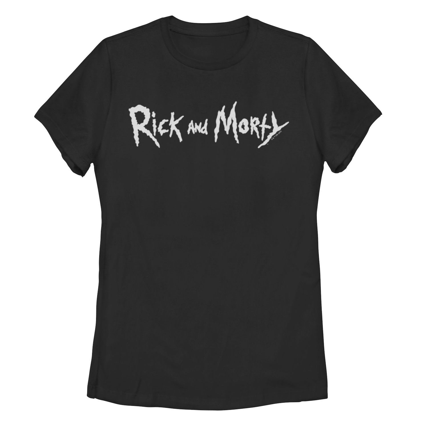 Простая черная футболка с текстовым рисунком «Рик и Морти» для юниоров Licensed Character