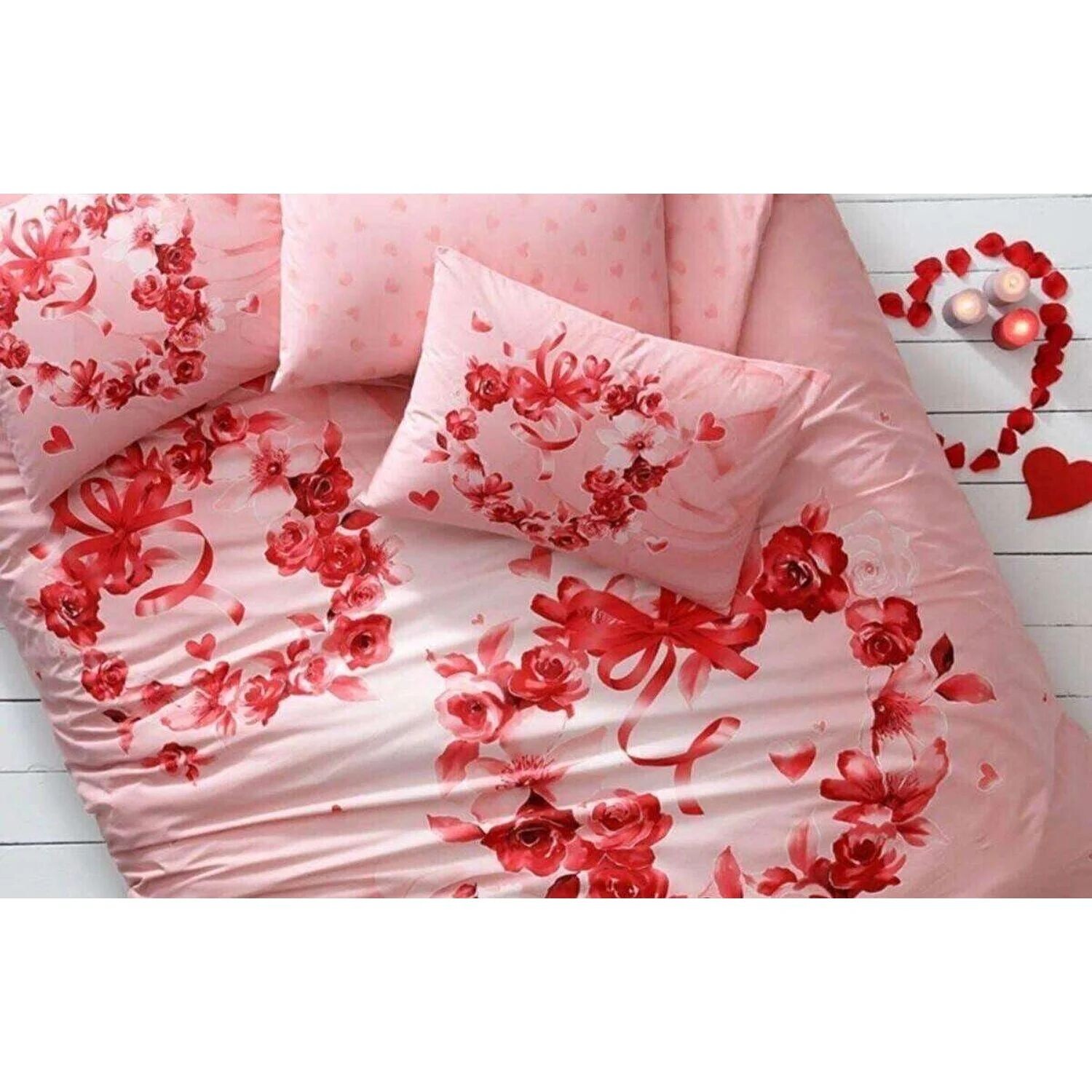 

Розовый Комплект постельного белья Tac Roses
