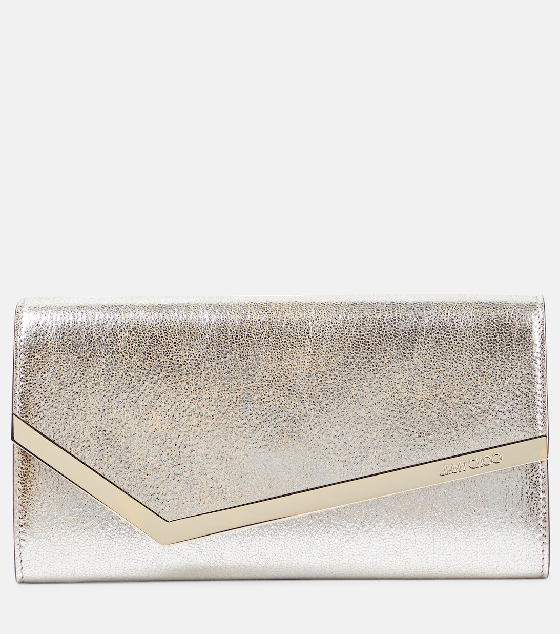 

Клатч Emmi из металлизированной кожи Jimmy Choo, серебряный, Серый