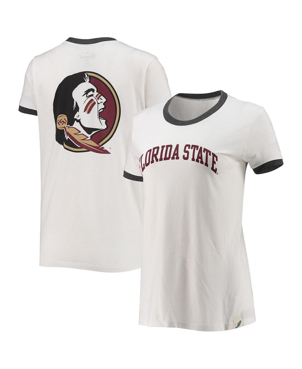 

Женская белая футболка Florida State Seminoles Burnout Ringer League Collegiate Wear, белый