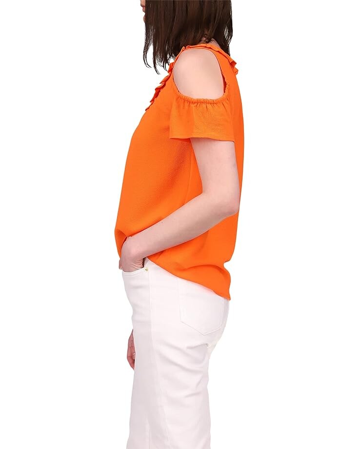 

Топ Michael Kors Short Sleeve Cold Shoulder Top, цвет Mandarin