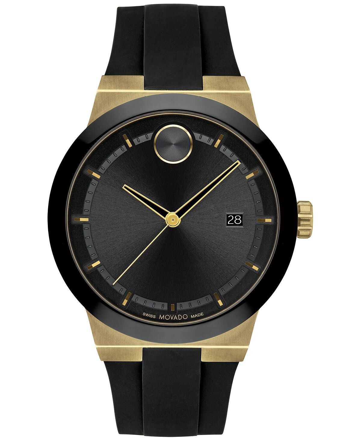 

Мужские швейцарские часы с черным силиконовым ремешком, 42 мм Movado