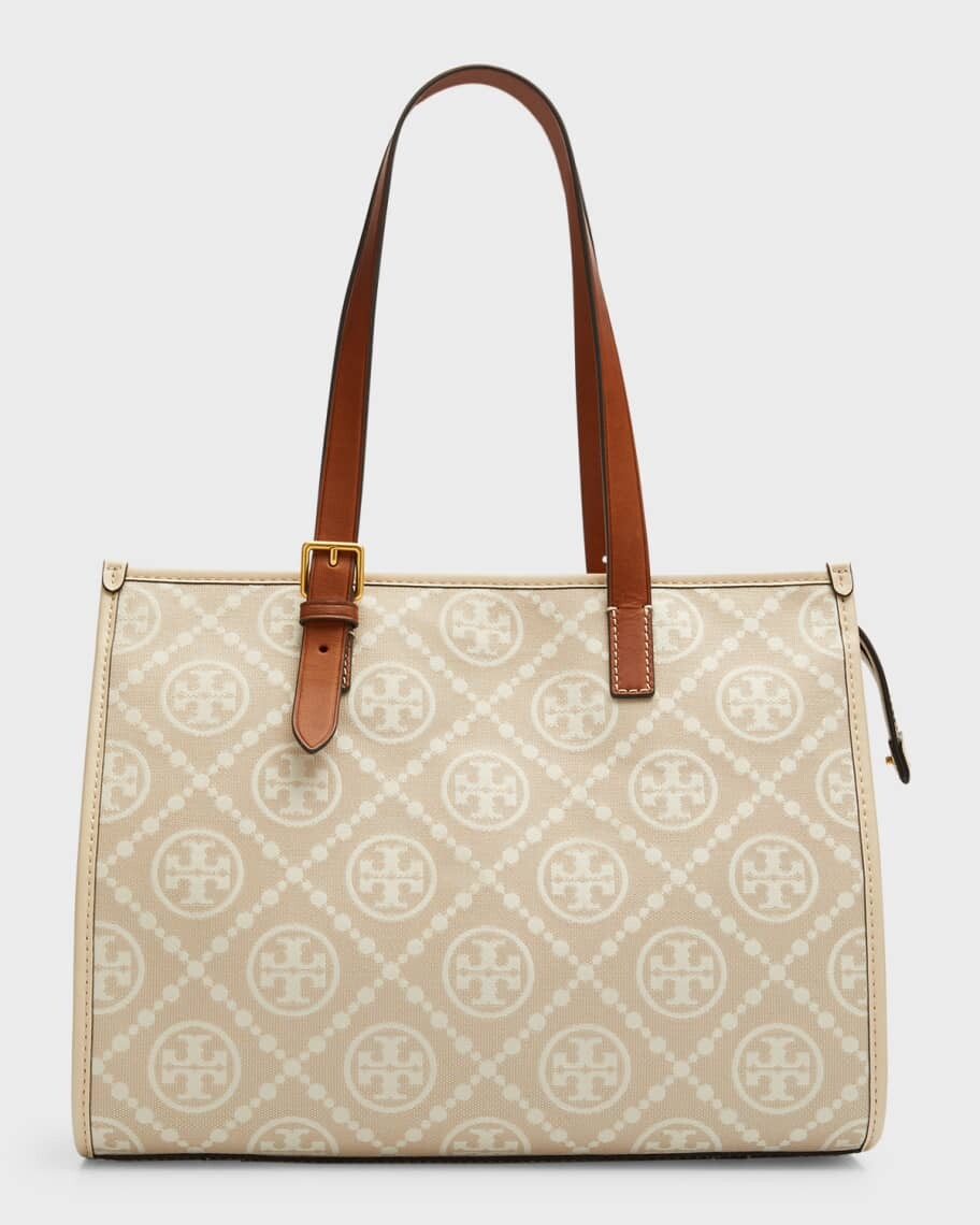 

Маленькая большая сумка из холщовой ткани T с монограммой Tory Burch