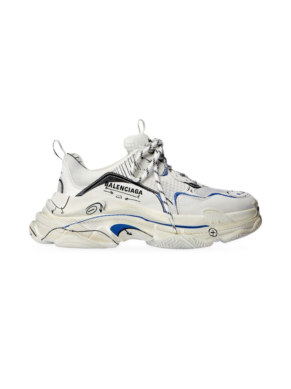 

Кроссовки Triple S Sketch Balenciaga, белый