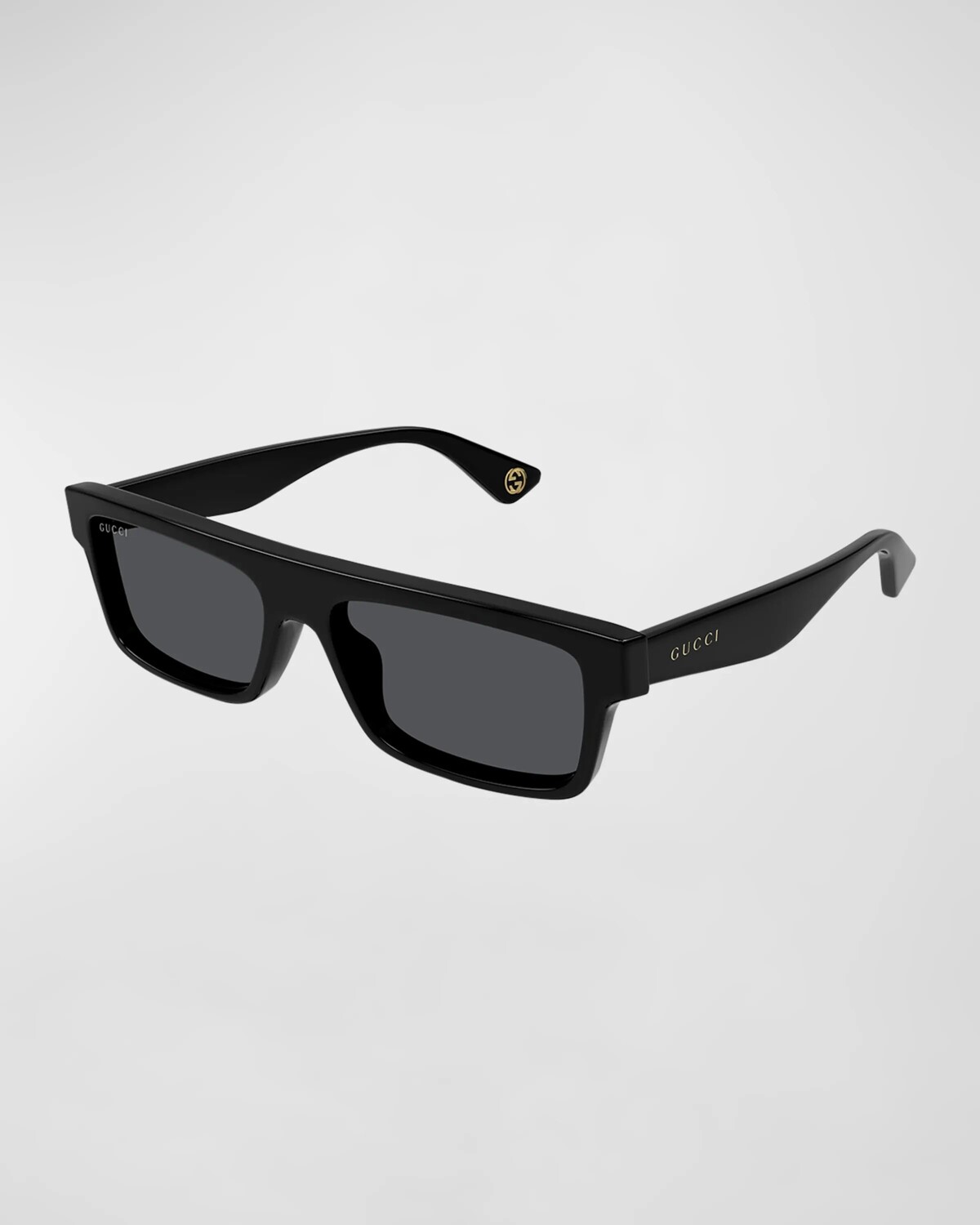 

Мужские пластиковые прямоугольные солнцезащитные очки Gucci, цвет Black