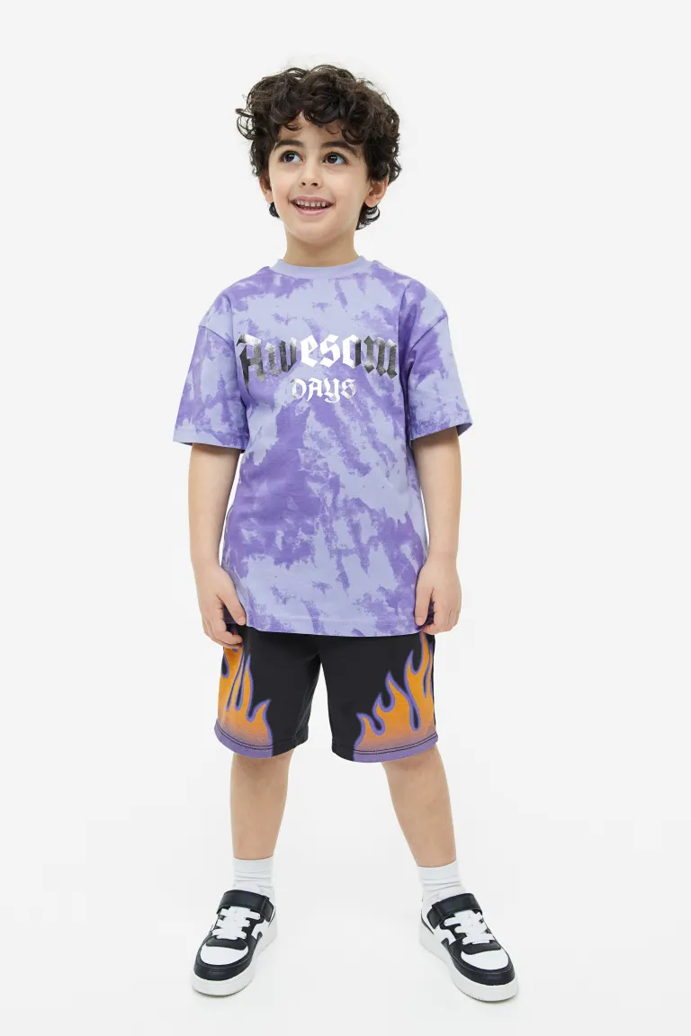 

Футболка из трикотажа H&M, фиолетовый