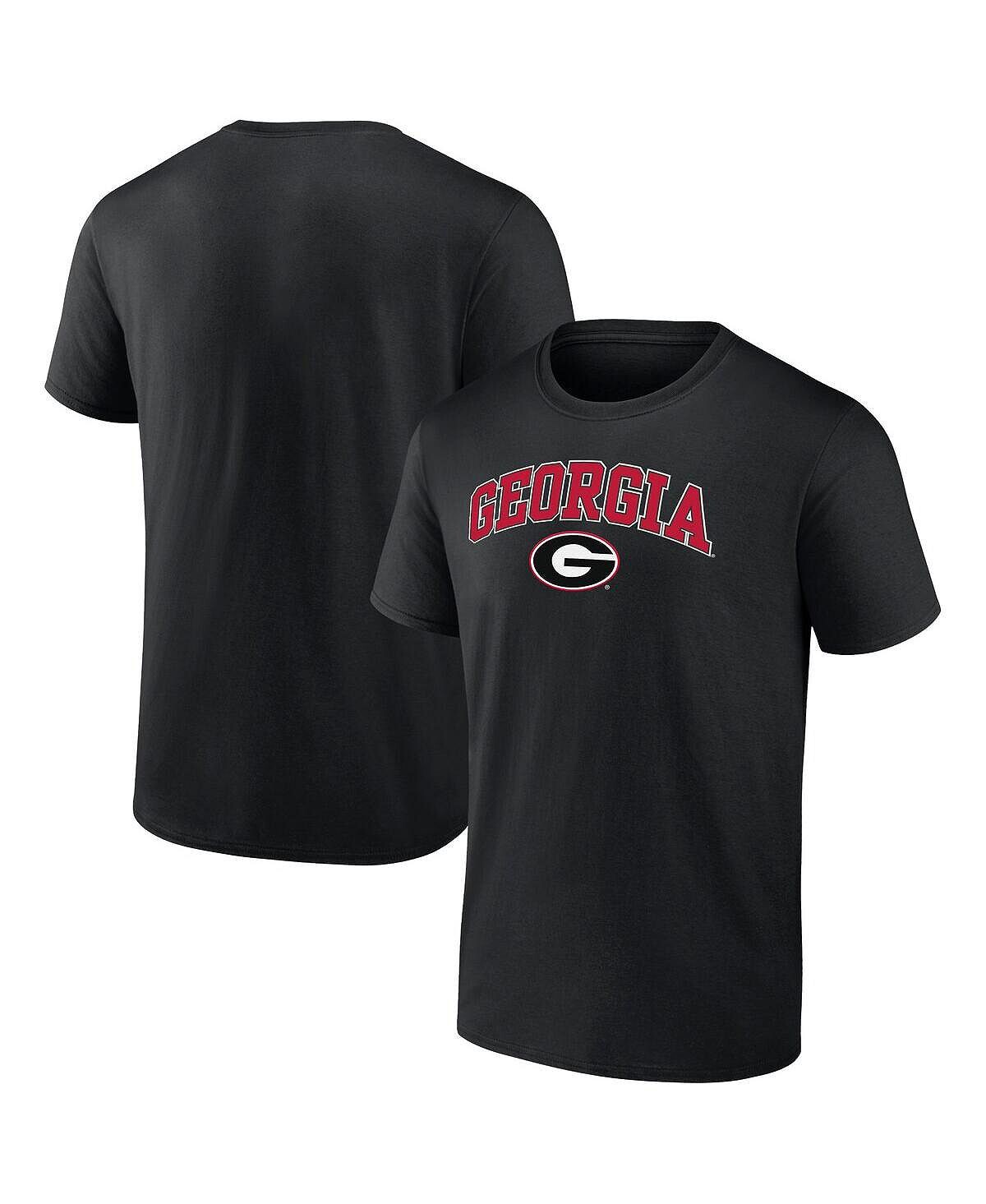 

Мужская черная футболка с логотипом Georgia Bulldogs Campus Fanatics, Черный