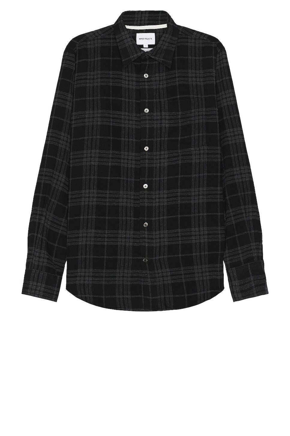 

Рубашка Norse Projects Algot Relaxed Wool Check, цвет Charcoal Melange