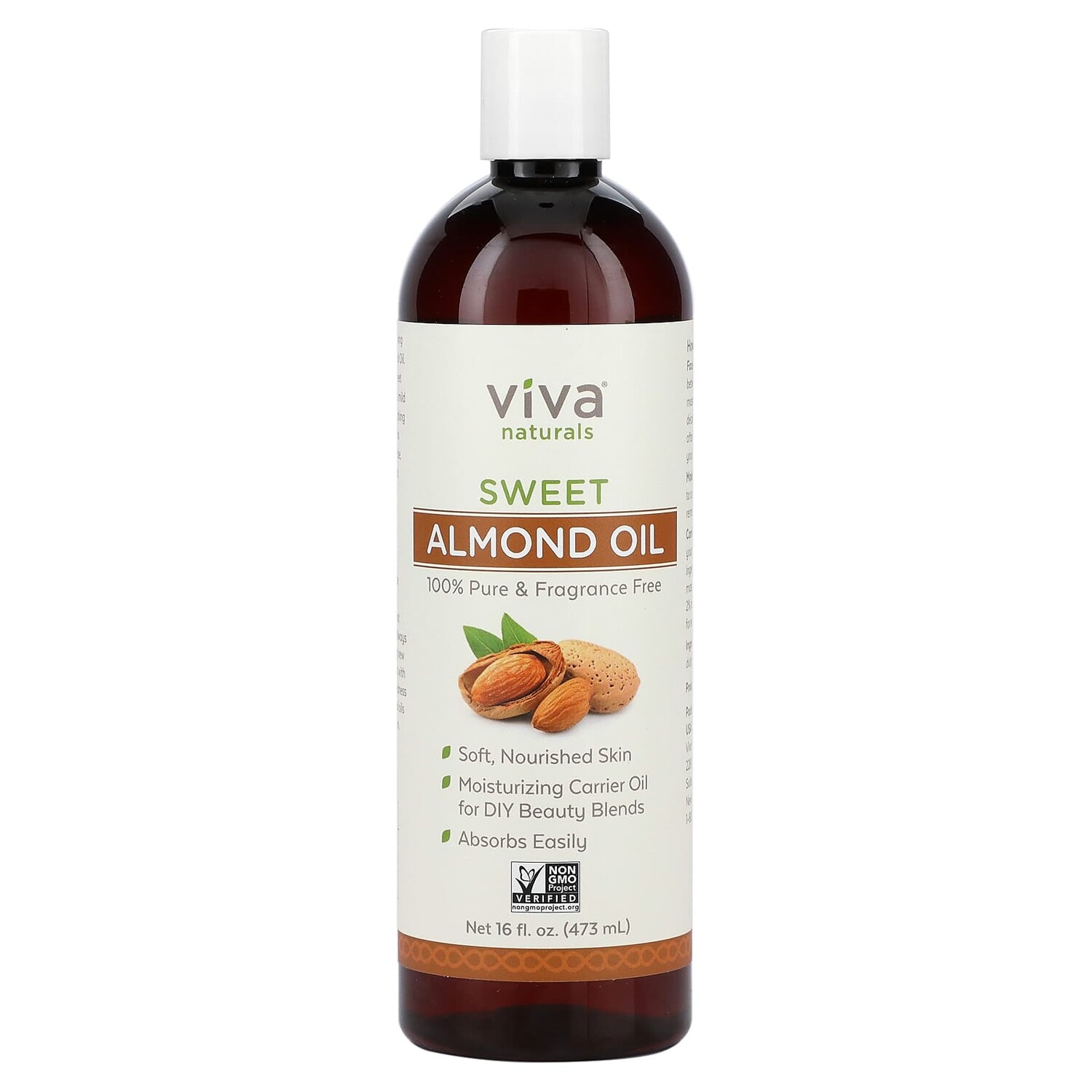 

Масло сладкого миндаля, 473 мл (16 жидк. Унций), Viva Naturals
