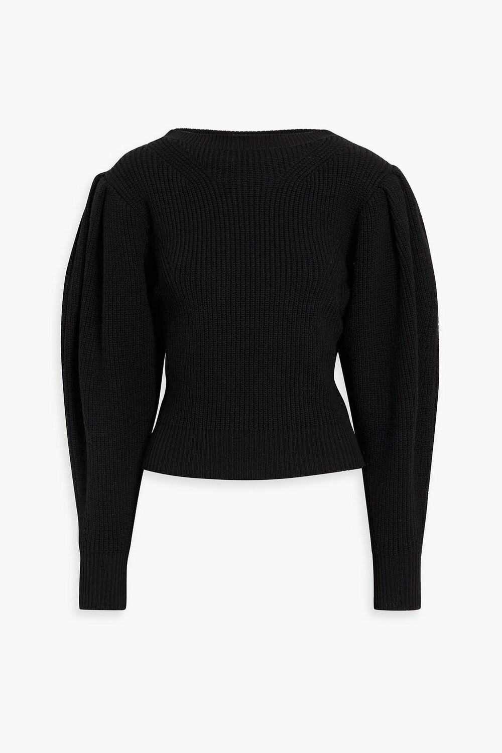 

Укороченный свитер Bretty из смесового хлопка со сборками ISABEL MARANT, черный