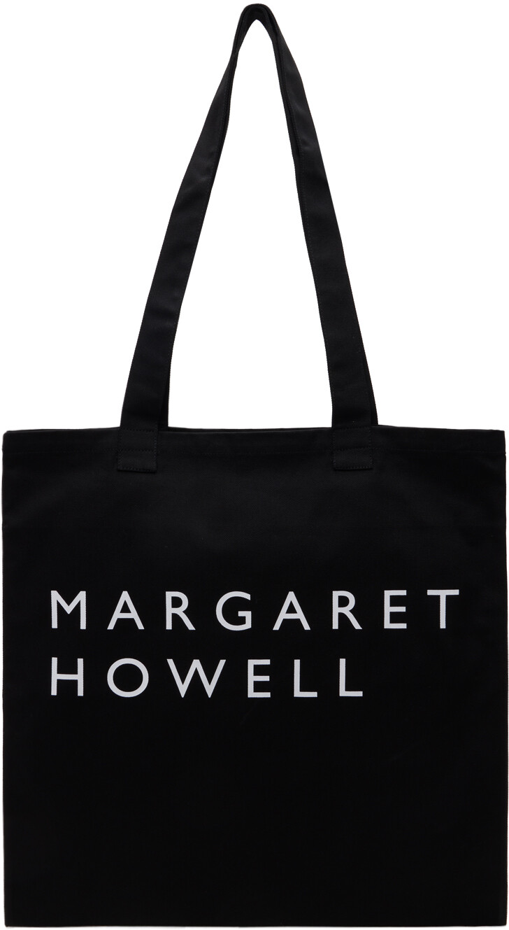 

Черная большая сумка с принтом Margaret Howell