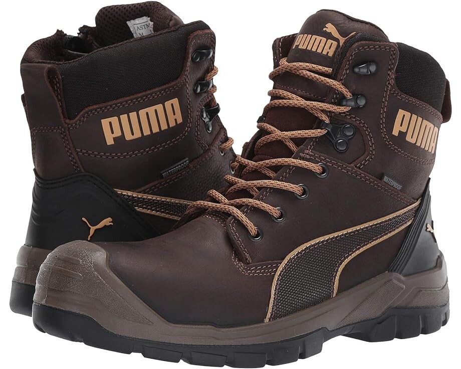 Ботинки PUMA Safety Conquest Waterproof Composite Toe EH Zip, коричневый ботинки dan post storms eye waterproof composite toe eh цвет brown orange