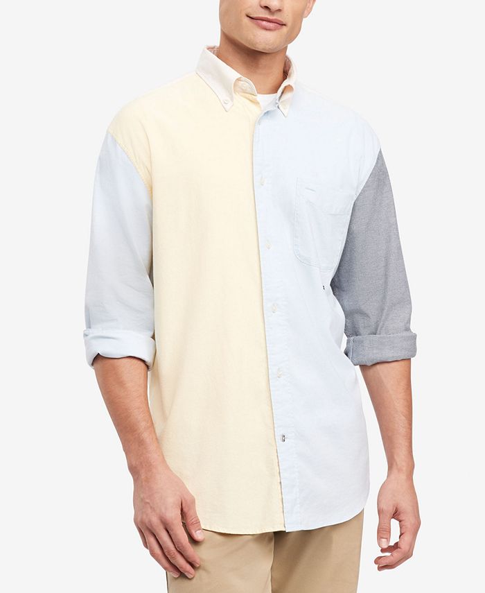 цена Мужская оксфордская рубашка обычного кроя с цветными блоками Tommy Hilfiger, мультиколор