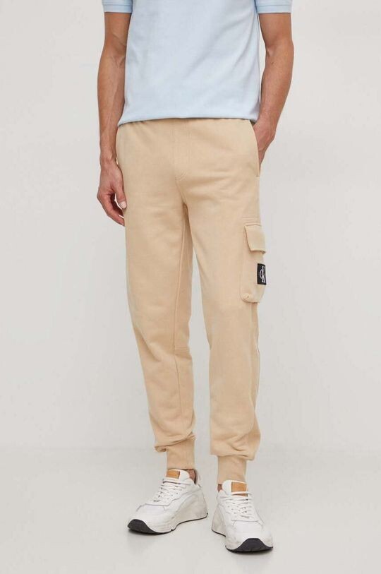 

Спортивные брюки из хлопка Calvin Klein Jeans, бежевый