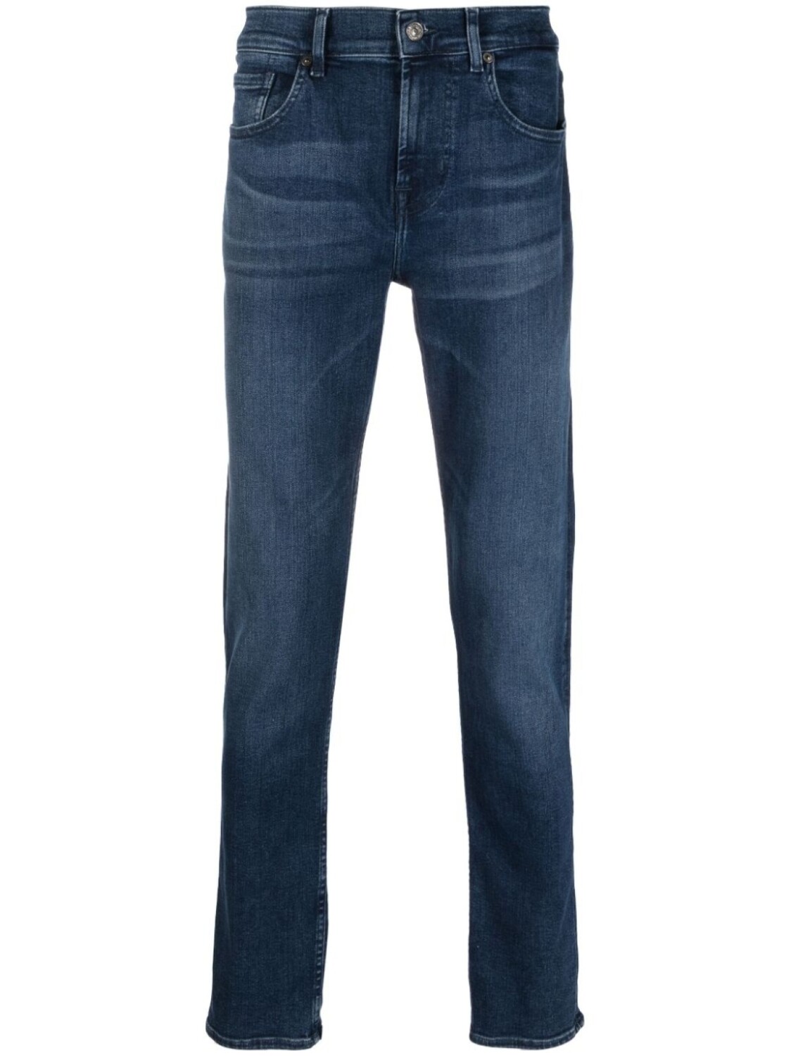 

7 For All Mankind узкие джинсы средней посадки, синий