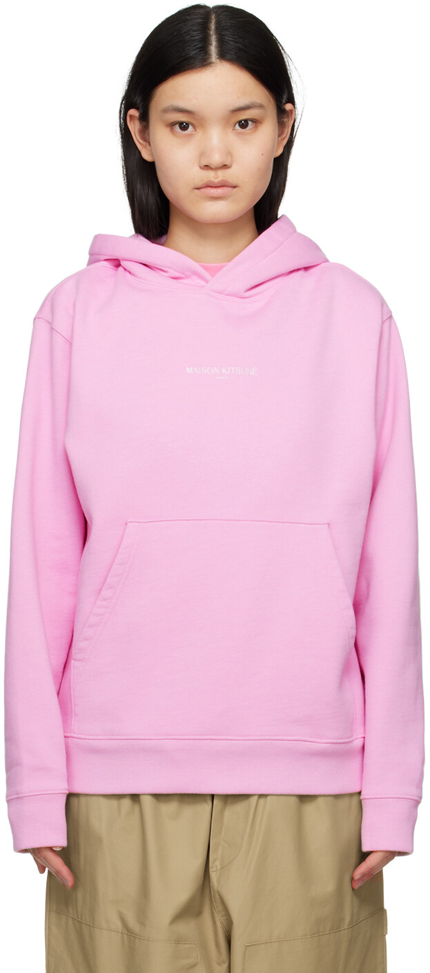 

Розовый беспроводной худи с вышивкой Maison Kitsune