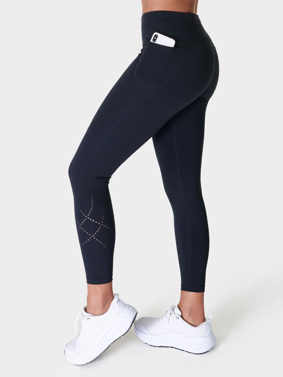 

Перфорированные спортивные леггинсы Power 7/8 Sweaty Betty, черный