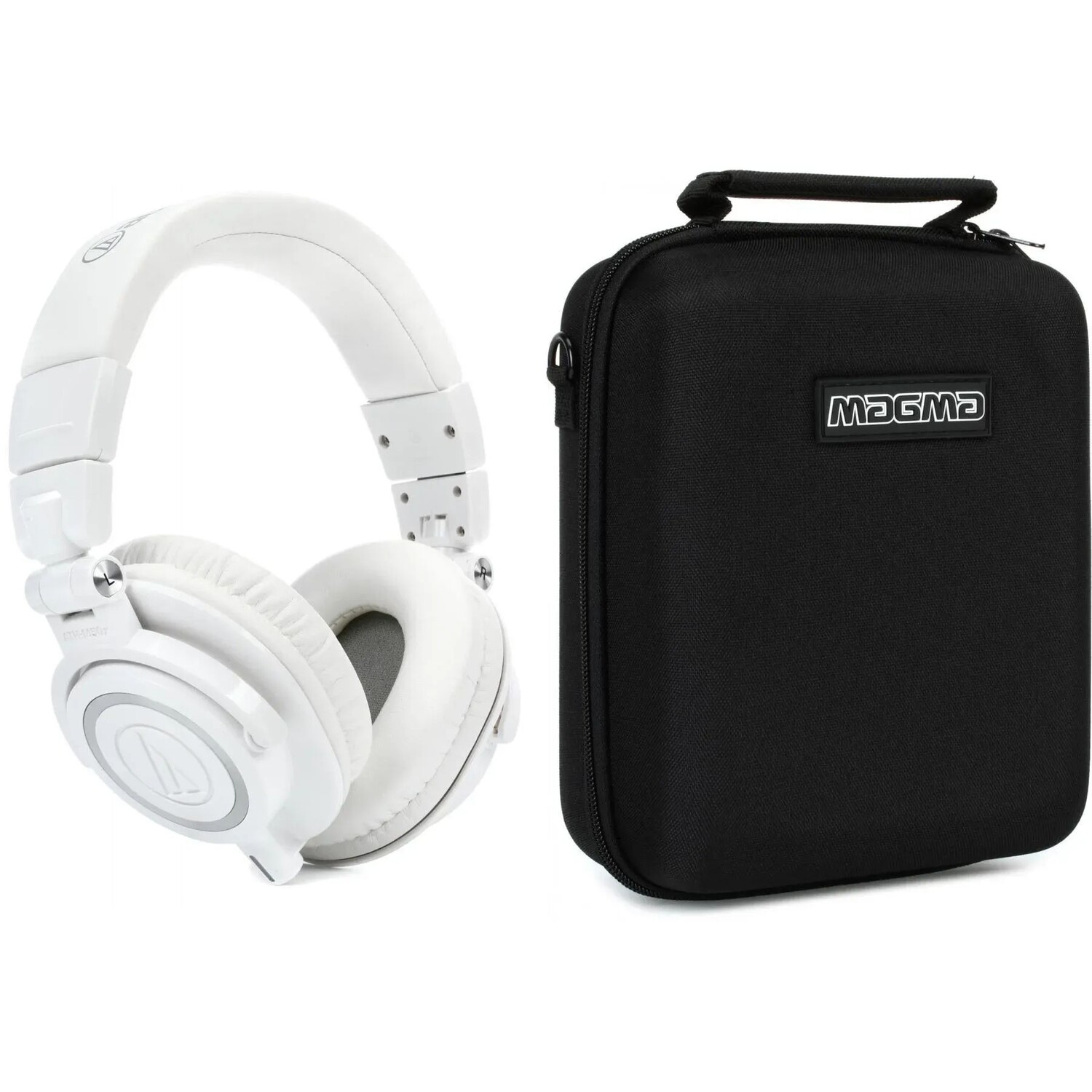 

Audio-Technica ATH-M50xWH Белые студийные мониторные наушники закрытого типа и комплект футляра
