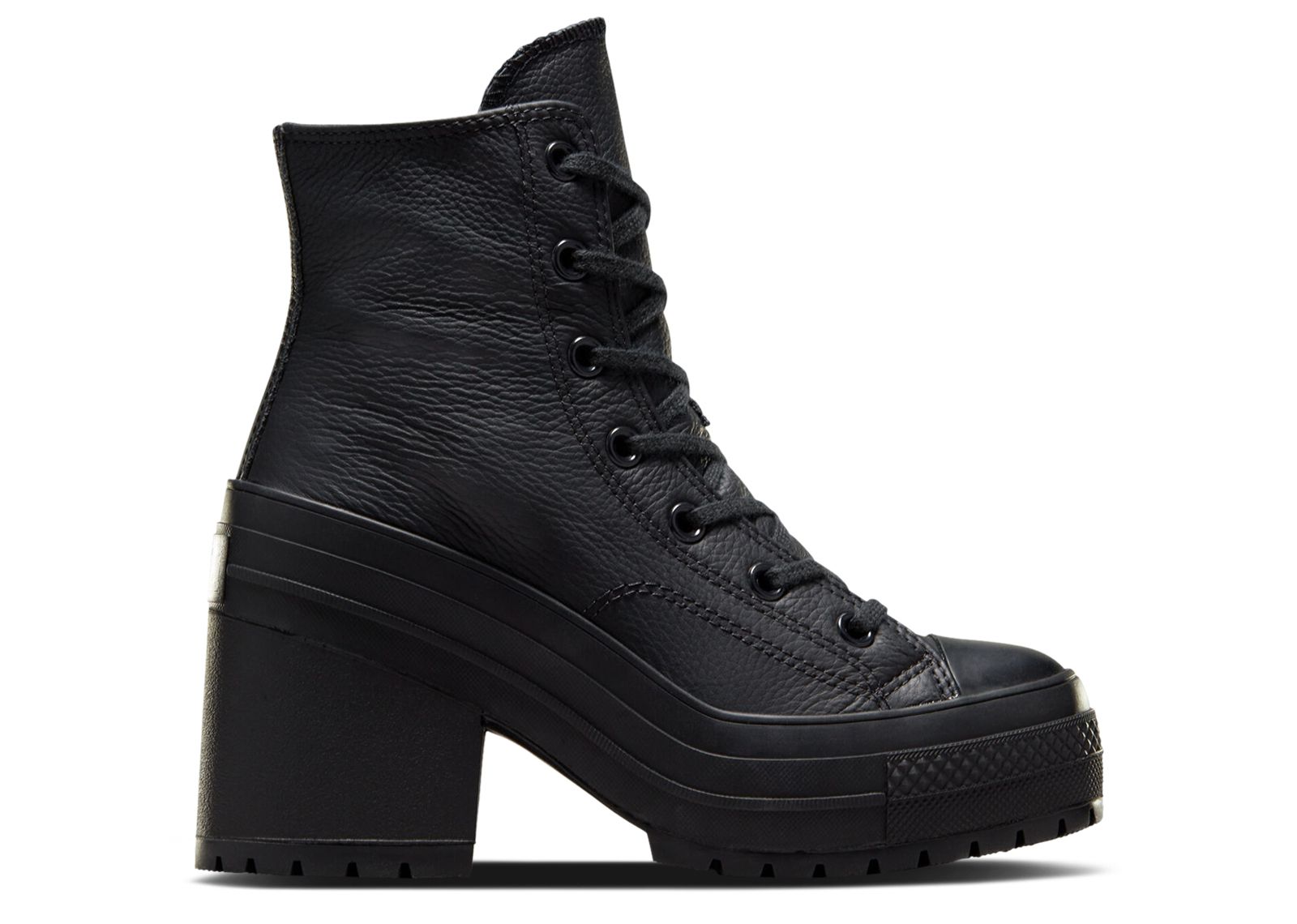 Кроссовки Converse Wmns Chuck 70 De Luxe Heel Leather High 'Black', черный
