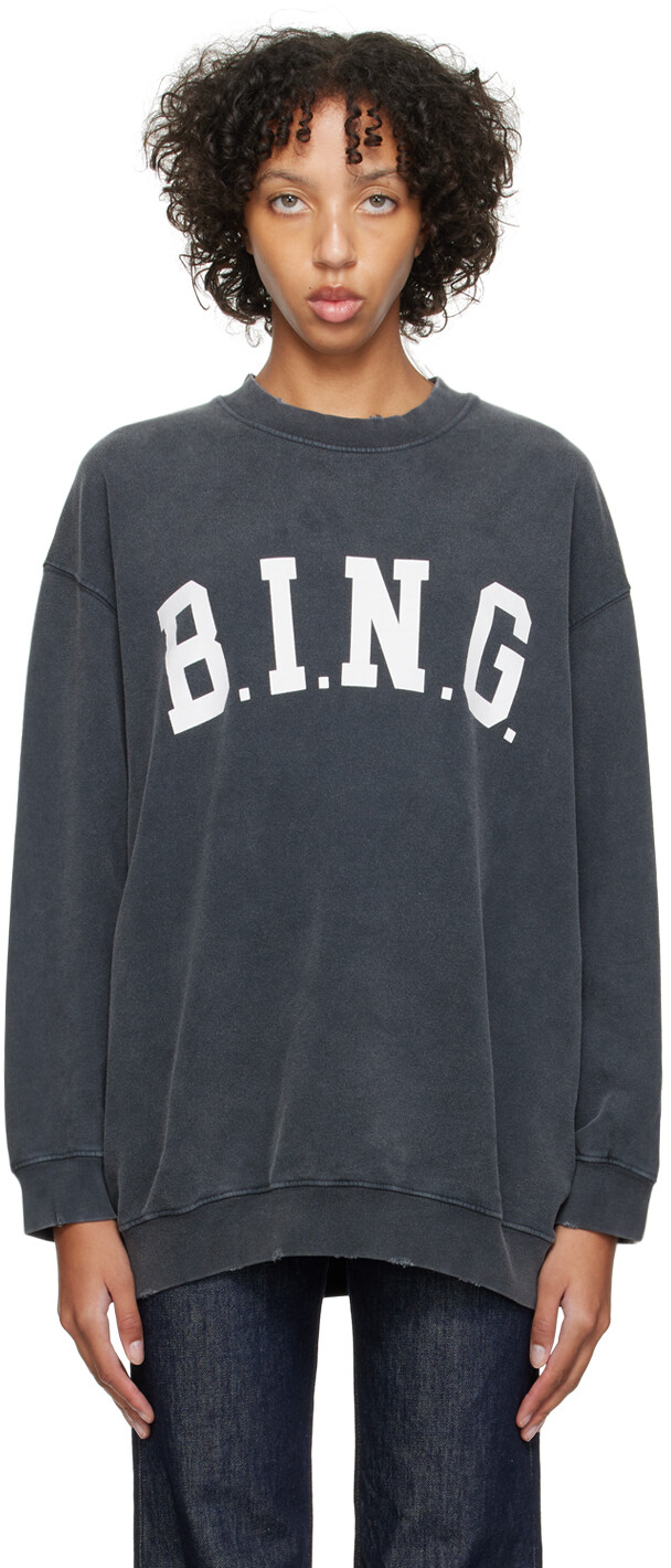 

Черный свитшот Тайлер Anine Bing, цвет Washed black