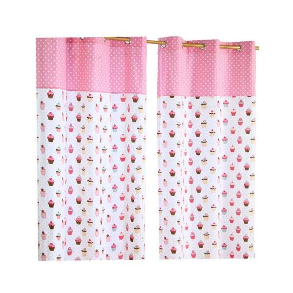 

Штора Homescapesn mit Ösen Cupcakes 2 шт, 117x137x137 см цвет rosa/weiß