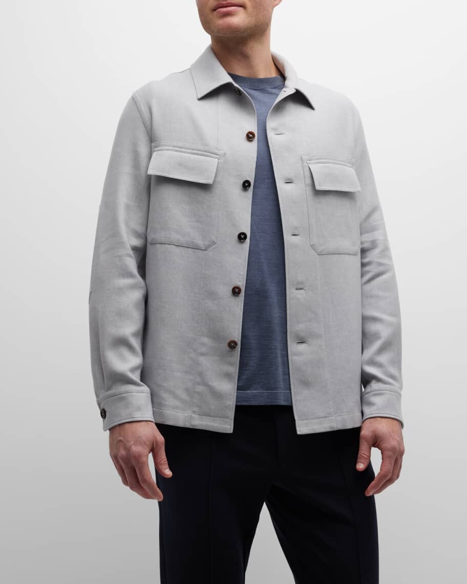 

Мужская верхняя рубашка из кашемира и льна ZEGNA