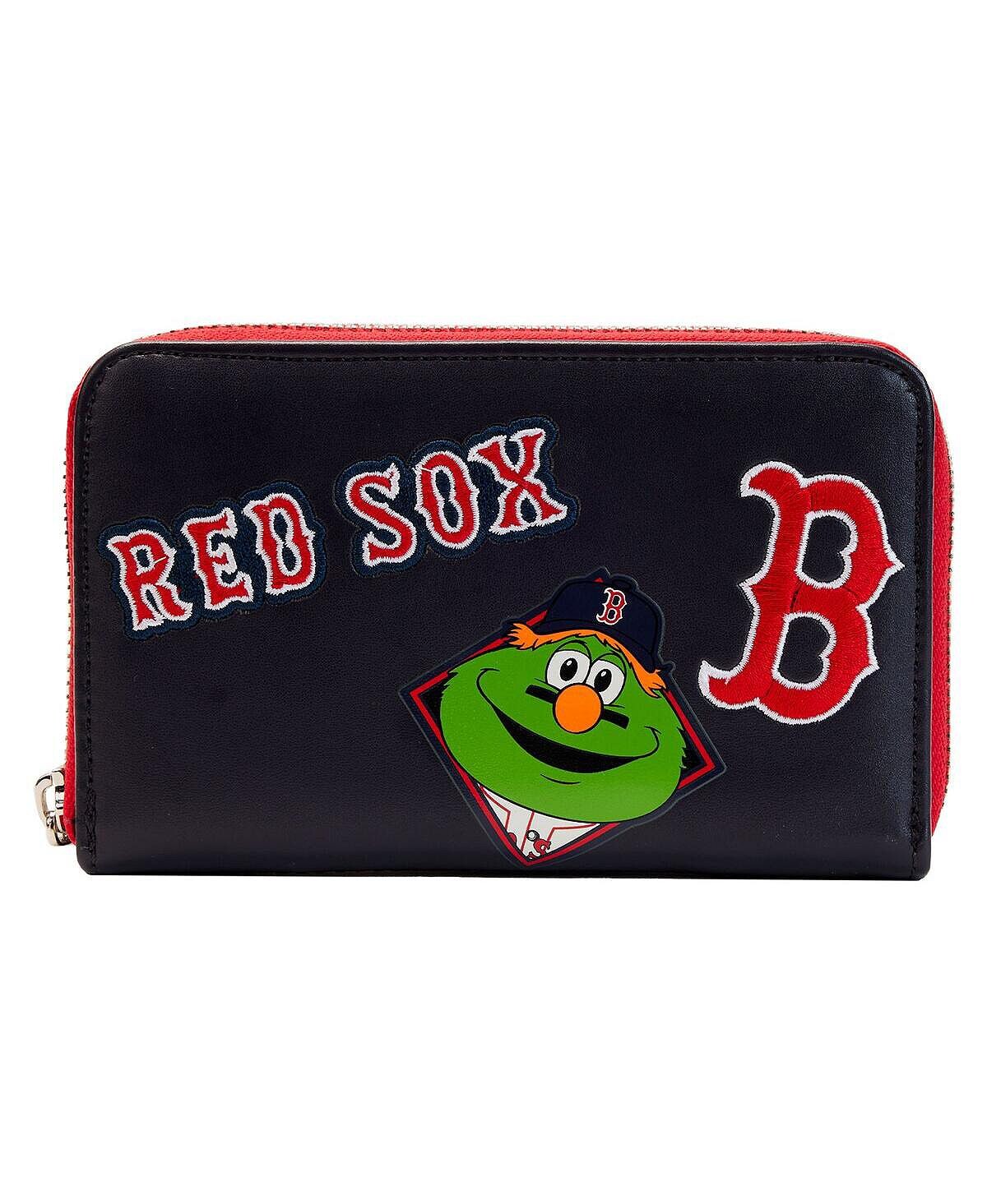 

Женский кошелек Boston Red Sox на молнии с нашивками Loungefly, черный