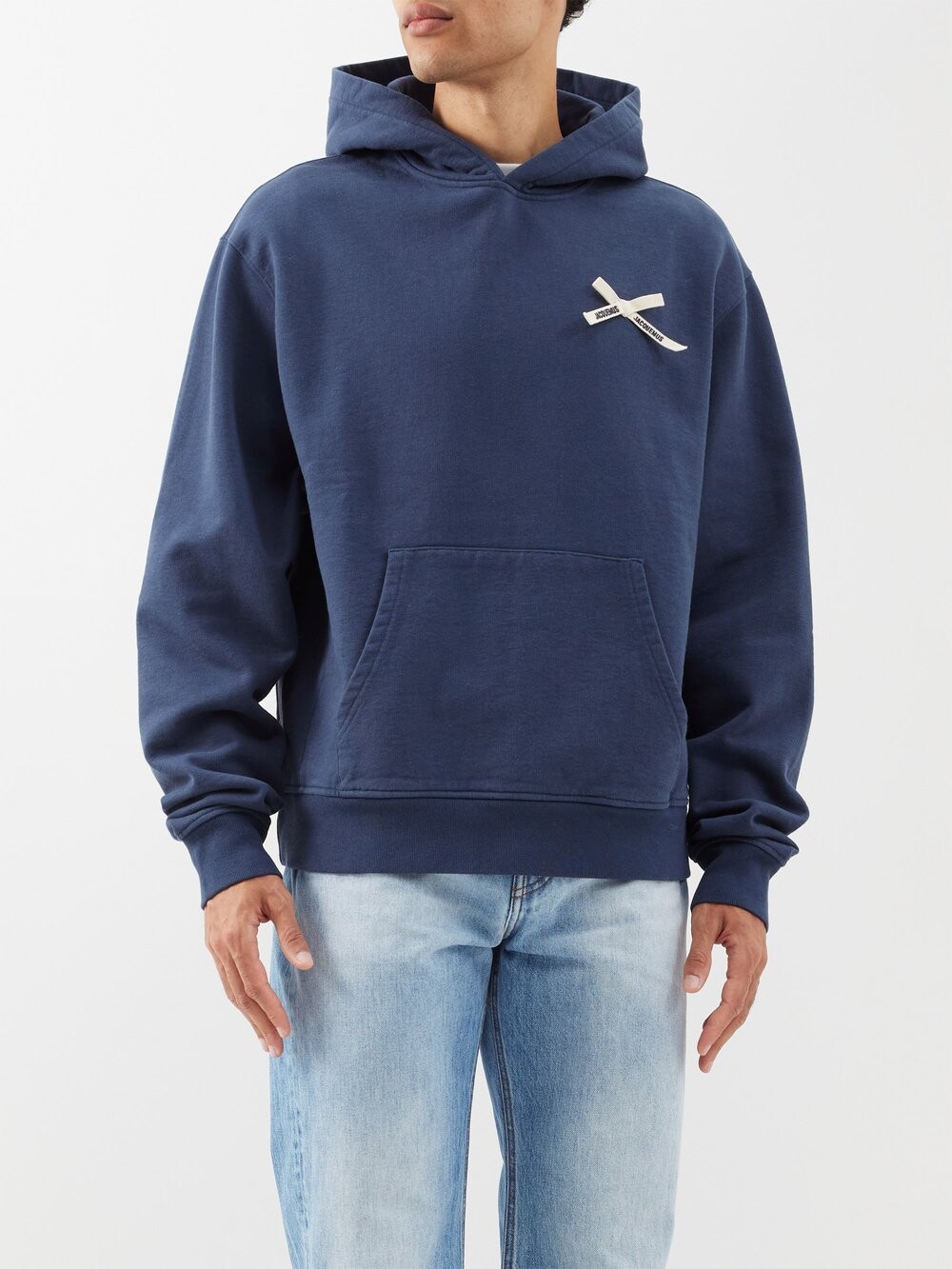 

Худи noeud из хлопкового джерси с ленточным логотипом Jacquemus, синий