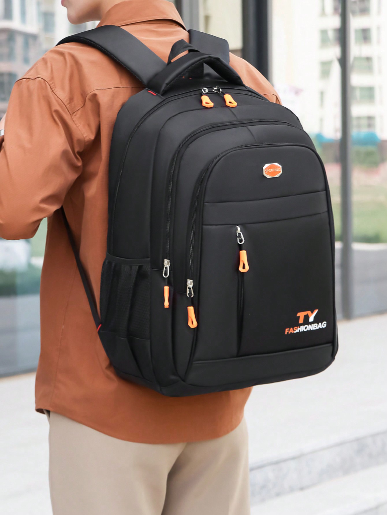 Мужской нейлоновый водонепроницаемый рюкзак с несколькими карманами, апельсин рюкзак мужской нейлоновый камуфляжный многофункциональный
