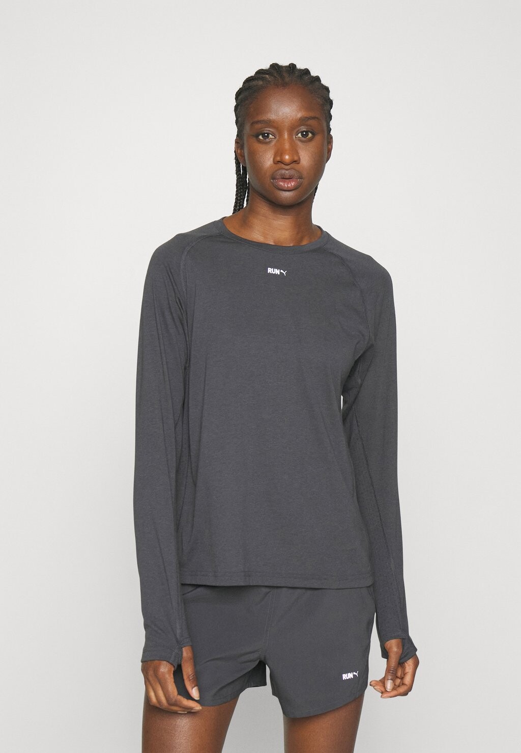 

Футболка с длинным рукавом RUN TEE Puma, плоская, темно-серая