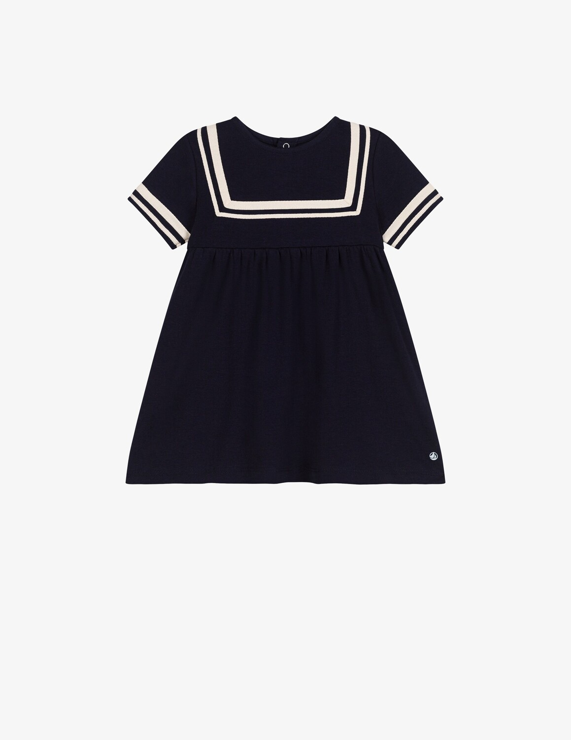 

Хлопковое платье с короткими рукавами Petit Bateau, черный