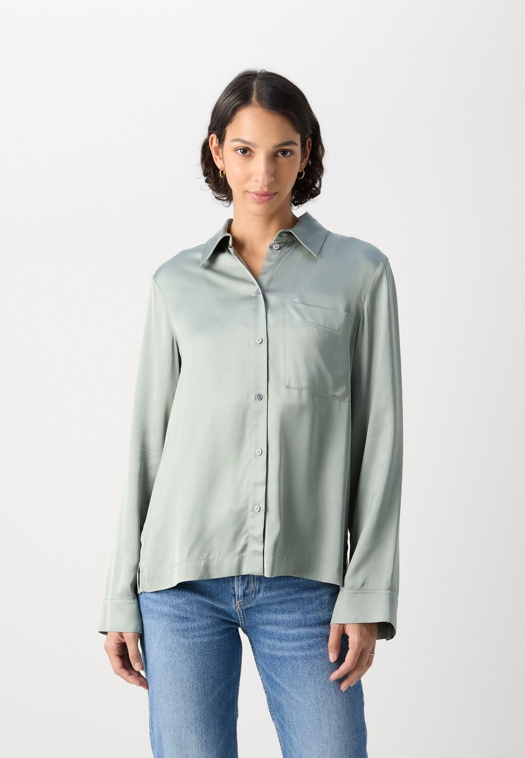 

Рубашка-блузка BLOUSE CASUAL FIT KENT COLLAR LONG SLEEVES CHEST POCKET Marc O'Polo, светло-зеленый