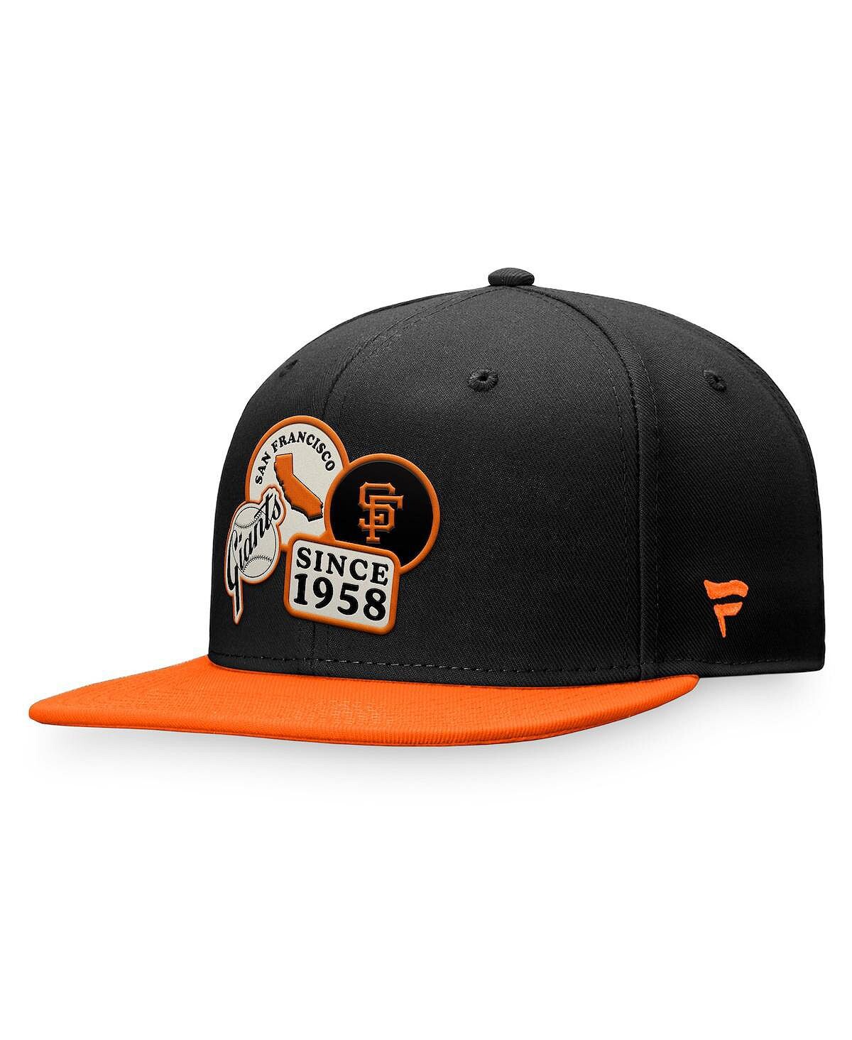 

Мужская облегающая шляпа с фирменной черной и оранжевой нашивкой San Francisco Giants Heritage Fanatics