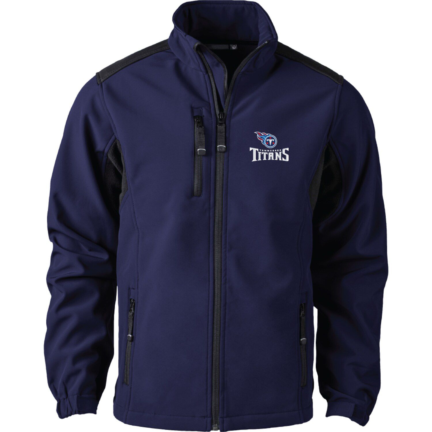 Мужская темно-синяя флисовая куртка софтшелл с молнией во всю длину Tennessee Titans