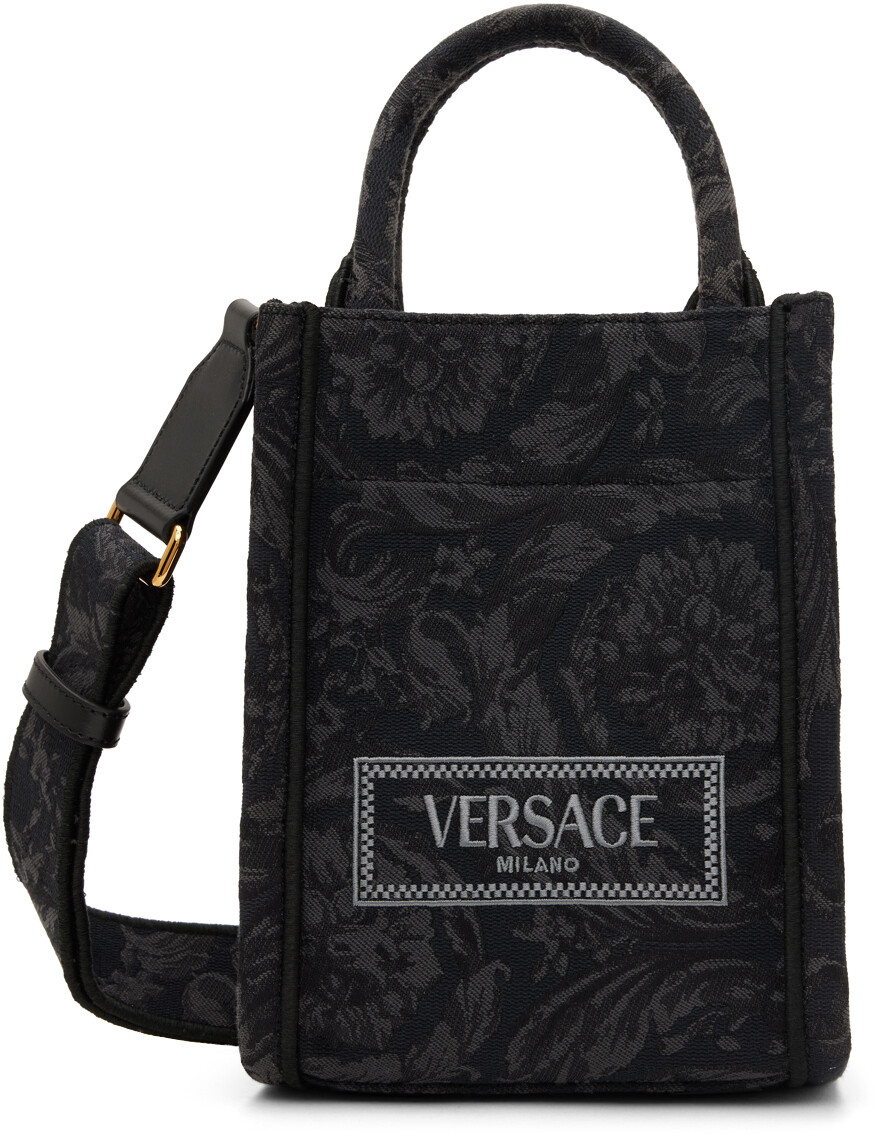 

Черная мини-сумка-тоут Barocco Athena Черный/золотой Versace