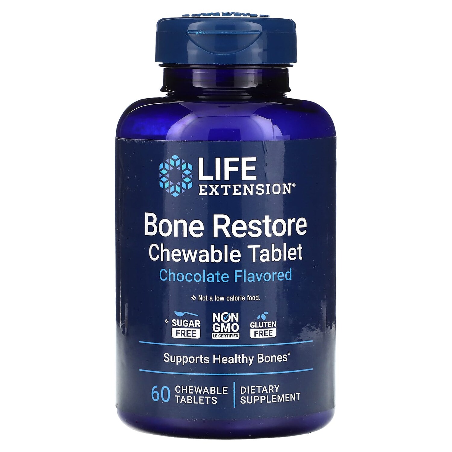 

Bone Restore, без сахара, шоколад, 60 жевательных таблеток, Life Extension