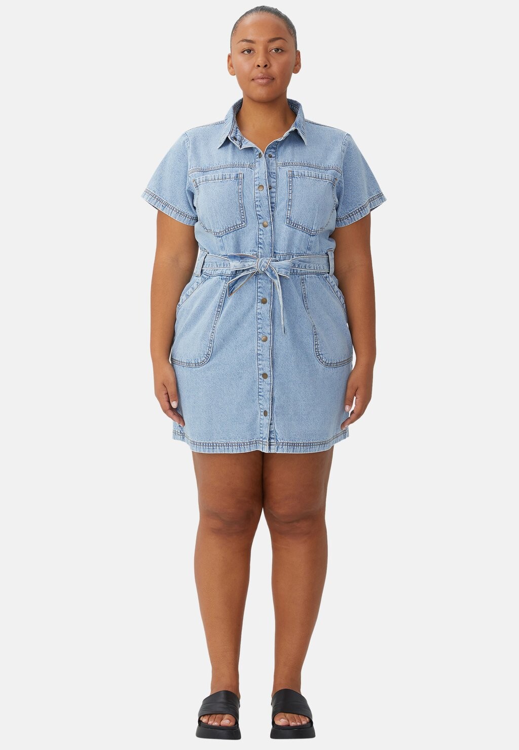 

Джинсовое платье Curve Utility Cotton On, цвет mid wash