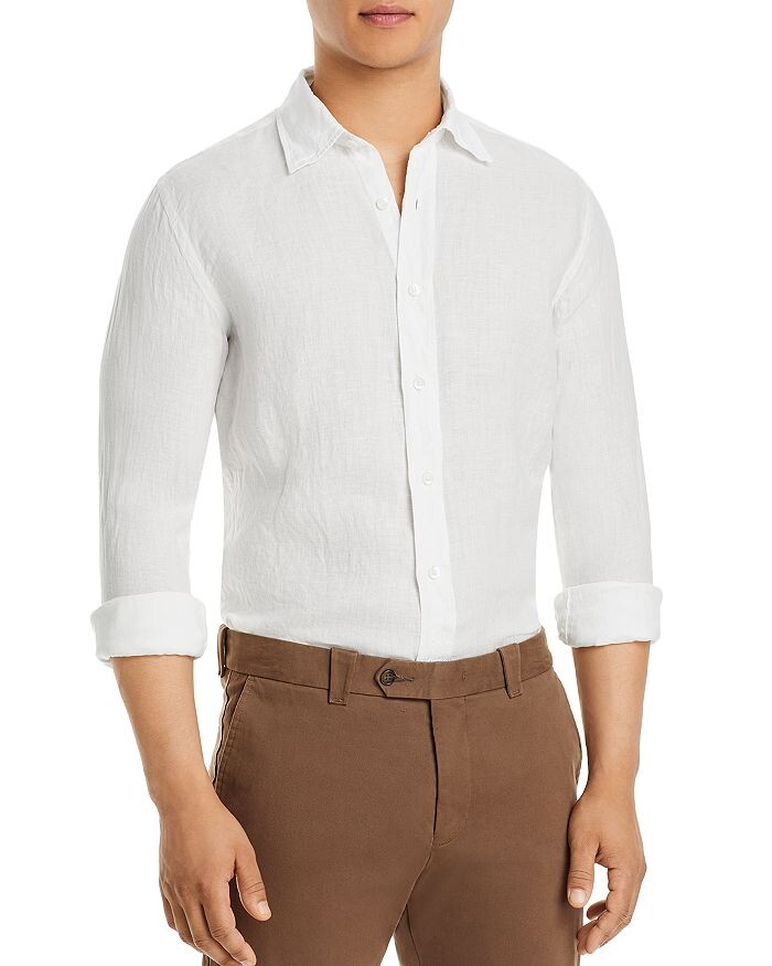 

Льняная рубашка с длинным рукавом из шамбре Canali