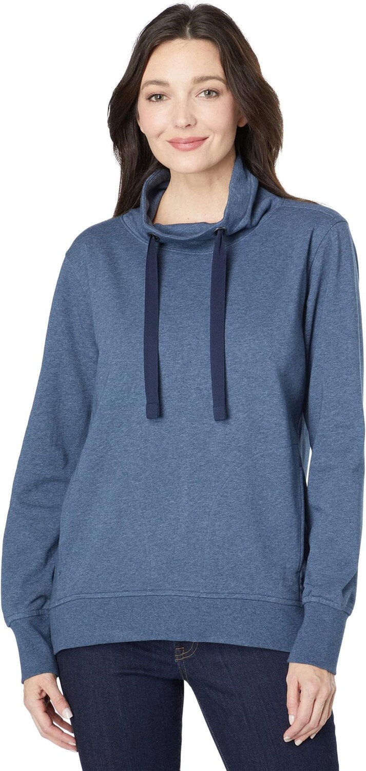 

Толстовка Cutter & Buck Saturday Cotton Blend Funnel Neck, цвет Navy Blue Heather