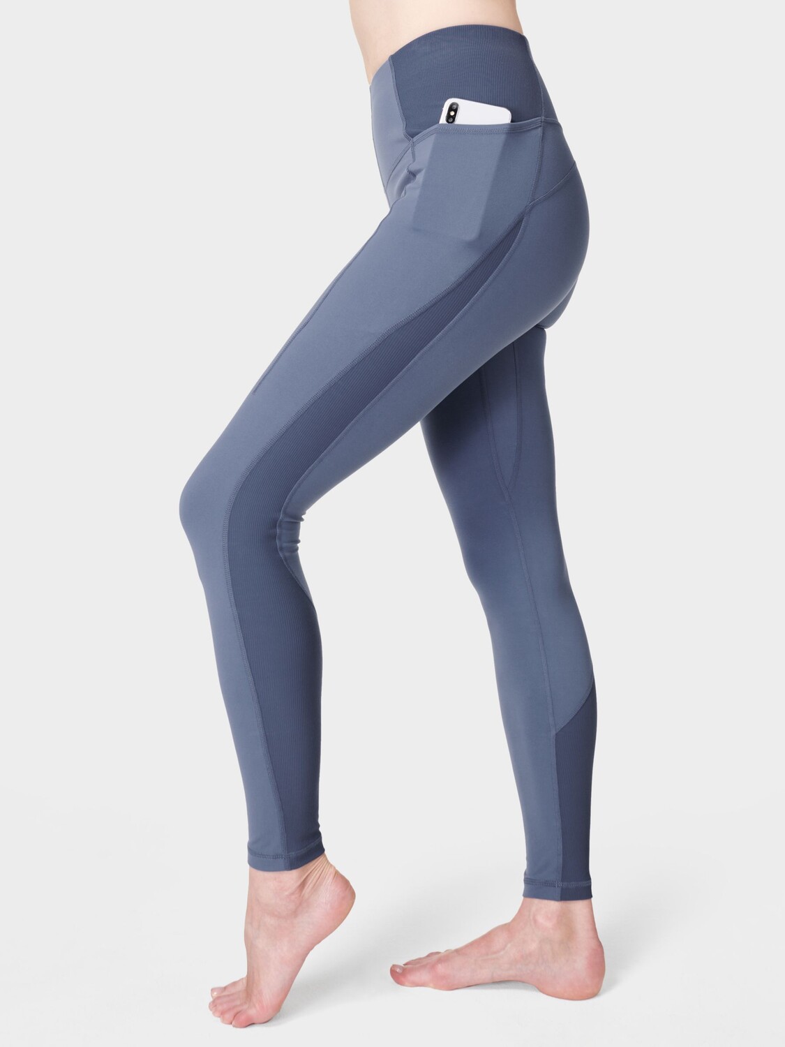 

Леггинсы для йоги с мягкой скульптурой в рубчик Sweaty Betty, бесконечный синий