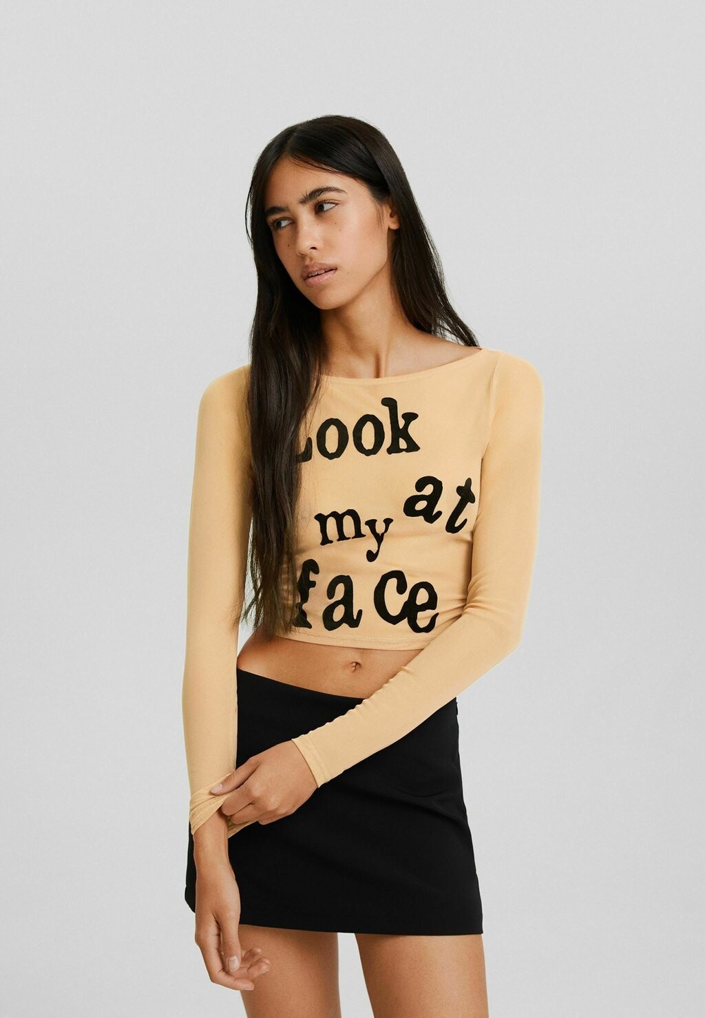 

Блузка с длинными рукавами Bershka, розовый