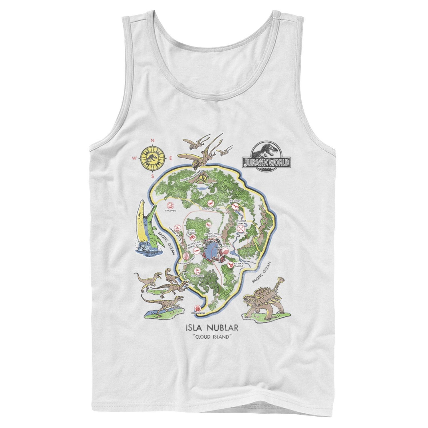 

Мужская майка Jurassic World Isla Nublar Map Jurassic Park