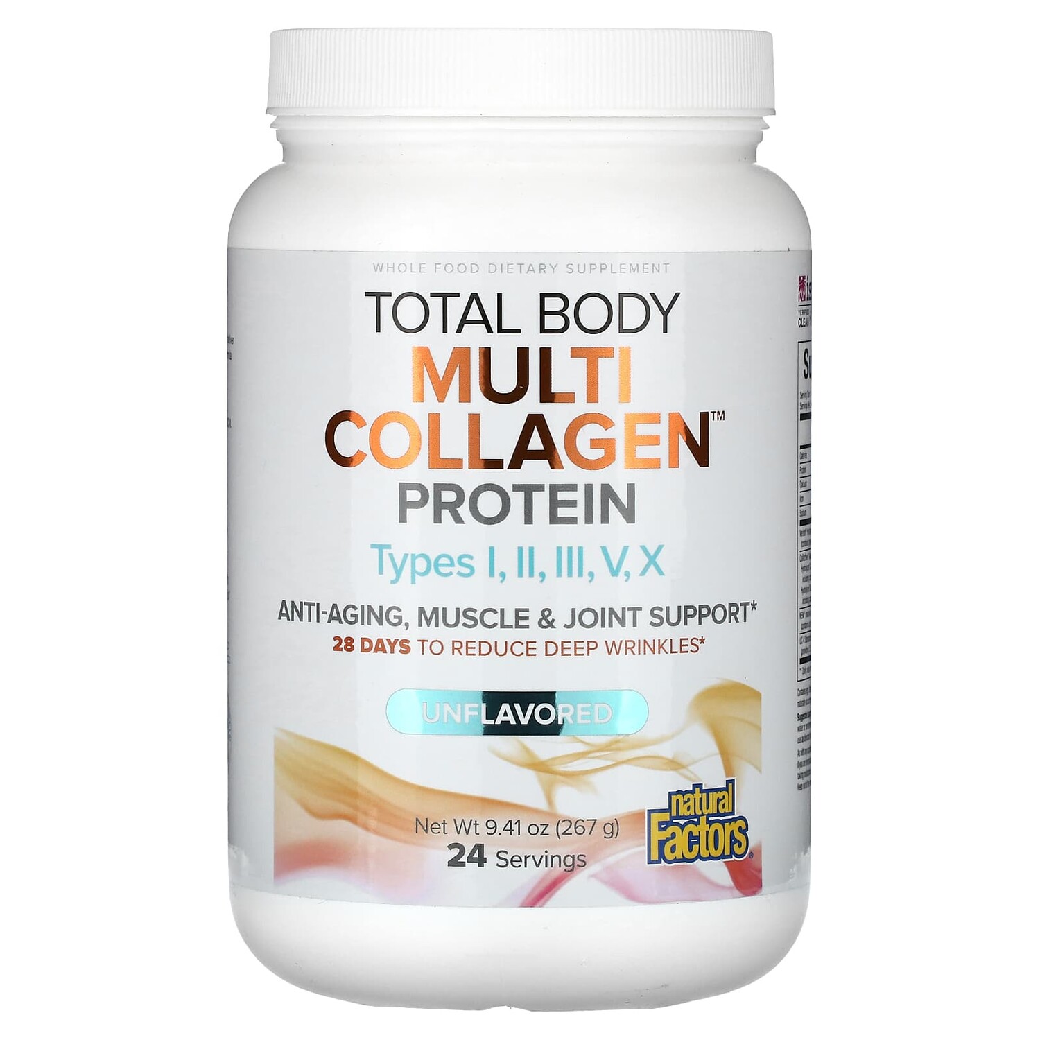 

Total Body, мультиколлагеновый протеин, без добавок, 267 г (9,41 унции), Natural Factors