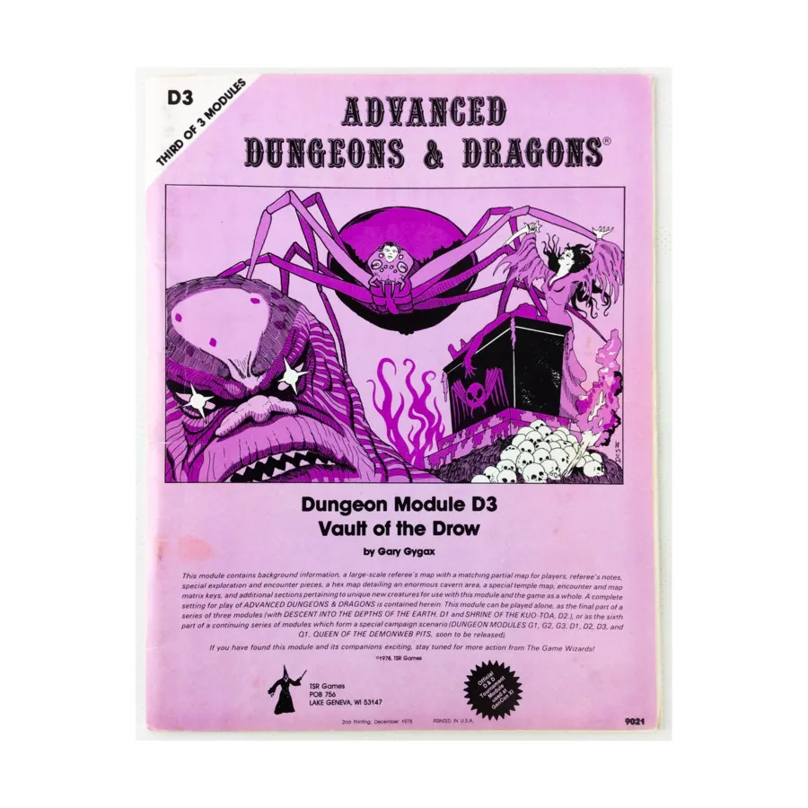 

Модуль Vault of the Drow (2nd Printing, Pastel), Advanced Dungeons & Dragons (1st Edition) - Modules & Adventures - D, G & Q Series